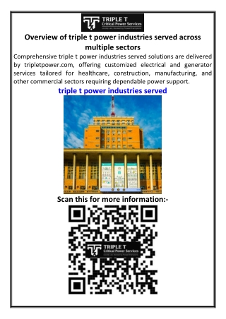 Overview of triple t power industries served across multiple sectors
