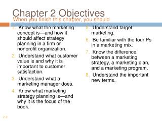 Chapter 2 Objectives