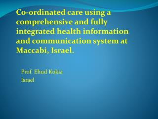Prof. Ehud Kokia Israel