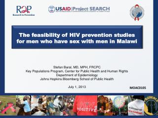 The feasibility of HIV prevention studies for men who have sex with men in Malawi