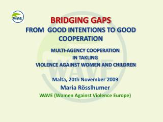 BRIDGING GAPS FROM GOOD INTENTIONS TO GOOD COOPERATION