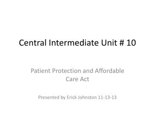Central Intermediate Unit # 10