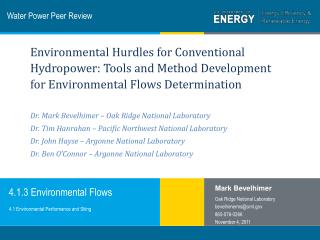 Water Power Peer Review