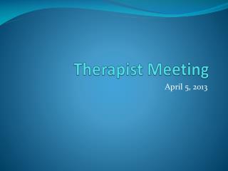 Therapist Meeting