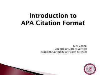 Introduction to APA Citation Format