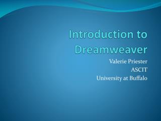 Introduction to Dreamweaver