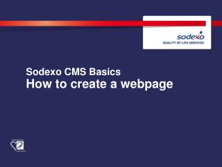 Sodexo CMS Basics How to create a webpage