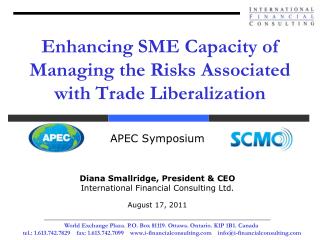 Enhancing SME Capacity of Managing the Risks Associated with Trade Liberalization