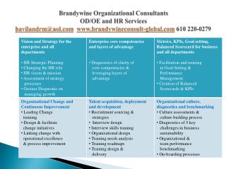 Brandywine Organizational Consultants OD/OE and HR Services havilandrm@aol.com www.brandywineconsult-global.com 610 22