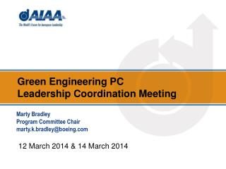 Green Engineering PC Leadership Coordination Meeting