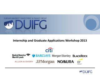 Internship and Graduate Applications Workshop 2013