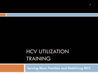 HCV Utilization training