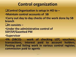Control organization