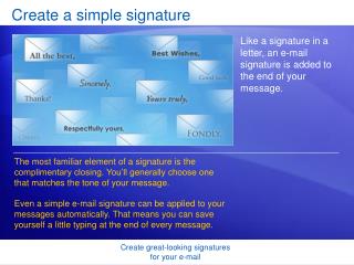 Create a simple signature