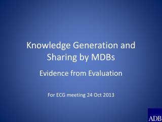 Knowledge Generation and Sharing by MDBs