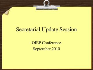 Secretarial Update Session