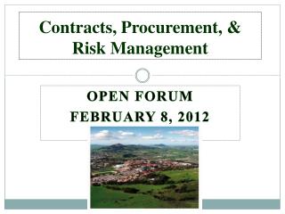 Contracts, Procurement, &amp; Risk Management