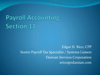 Payroll Accounting Section 11
