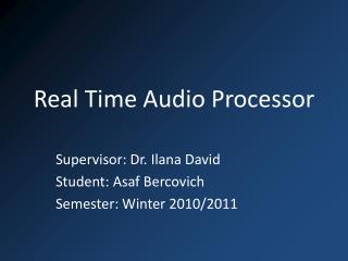 Real Time Audio Processor