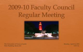 2009-10 Faculty Council Regular Meeting