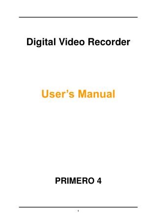 Digital Video Recorder User’s Manual