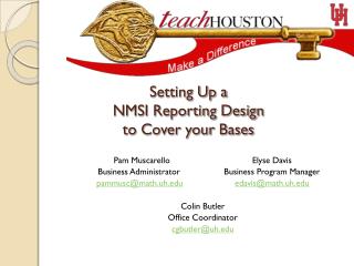 Setting Up a NMSI Reporting Design to Cover your Bases