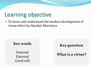 Learning objective