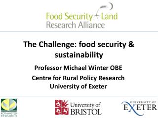 The Challenge: food security &amp; sustainability