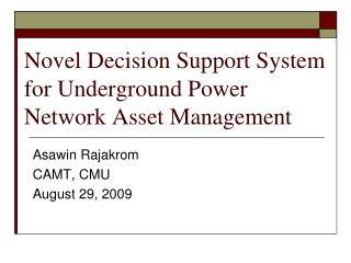 Novel Decision Support System for Underground Power Network Asset Management