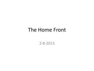 The Home Front