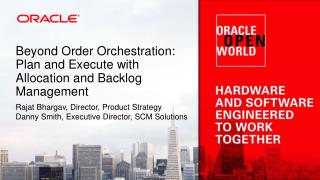 Beyond Order Orchestration: Plan and Execute with Allocation and Backlog Management