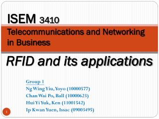 ISEM 3410 Telecommunications and Networking in Business