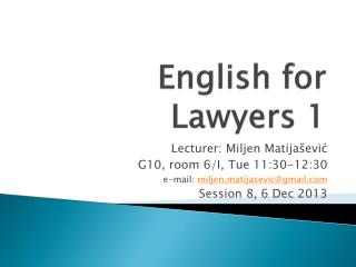 English for Lawyers 1