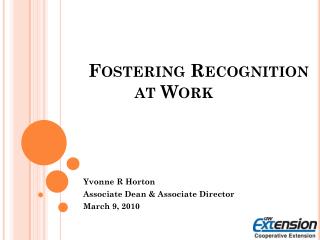 Fostering Recognition at Work