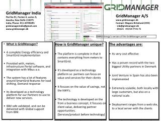 What is GridManager? A complete Energy efficiency and SmartGrid implementation