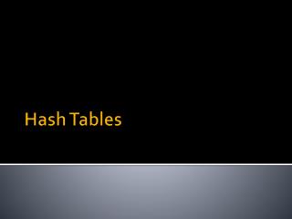 Hash Tables