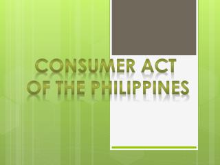 Consumer Act of the Philippines