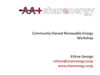 Community-Owned Renewable Energy Workshop