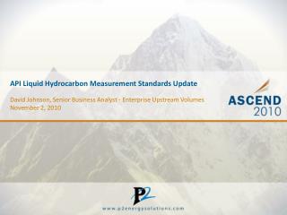 API Liquid Hydrocarbon Measurement Standards Update