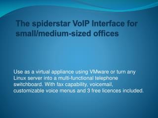 The spiderstar VoIP Interface for small/medium-sized offices