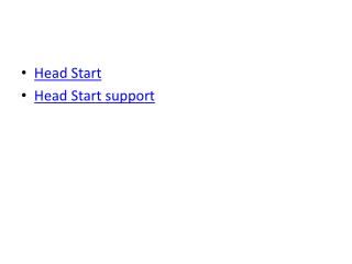 Head Start Head Start support