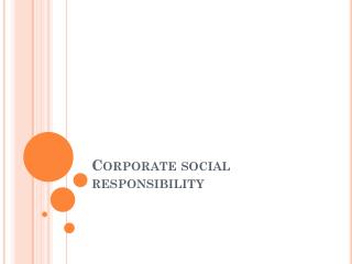 Corporate social responsibility