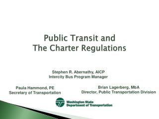 Public Transit and The Charter Regulations