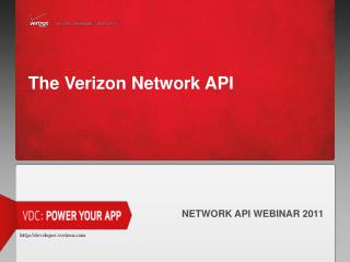The Verizon Network API