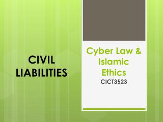 Cyber Law &amp; Islamic Ethics