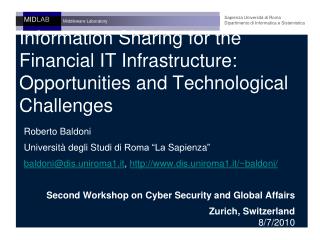 Information Sharing for the Financial IT Infrastructure: Opportunities and Technological Challenges