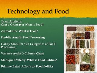 Technology and Food