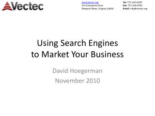Using Search Engines to Market Your Business