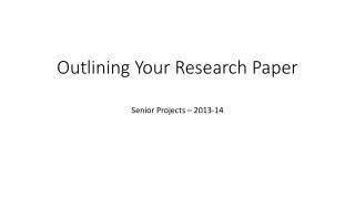 Outlining Your Research Paper