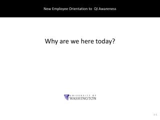 New Employee Orientation to QI Awareness